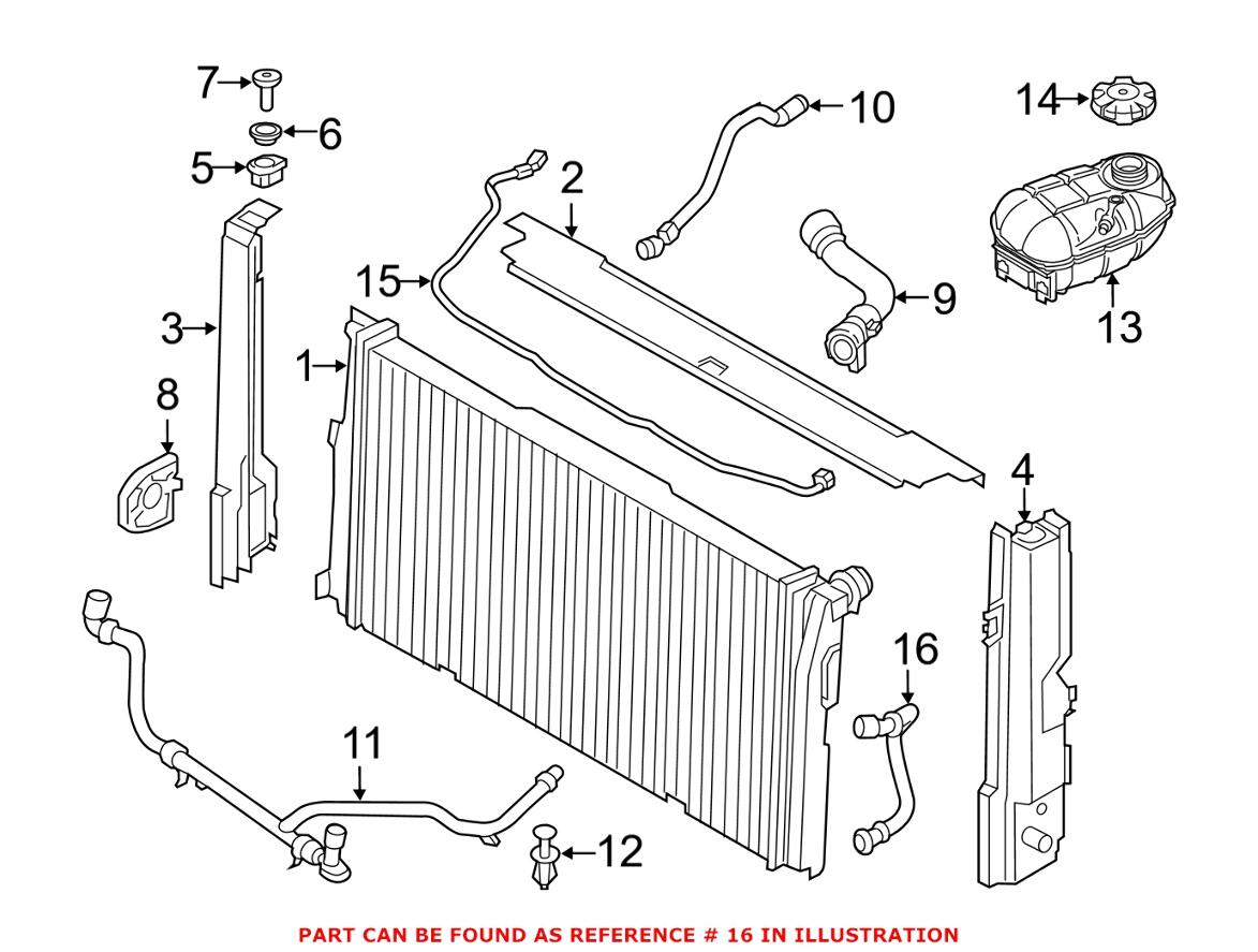 BMW Engine Coolant Hose 17127627509